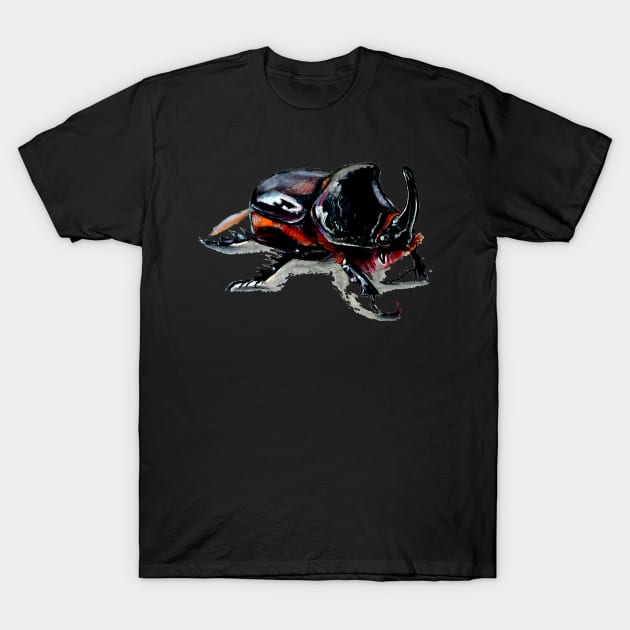 Dark Rhino Beetle T-Shirt by Brandy Devoid special edition collecion